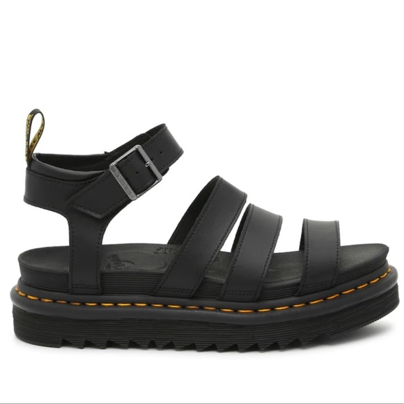 Dr. Martens Shoes - Dr. Martens Blaire Black Hydro Leather Strap Sandals US Women's 10